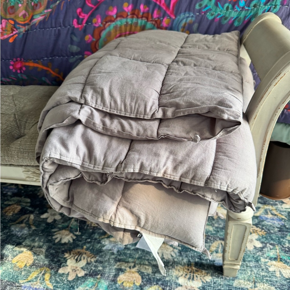 Banquil Gray Quilted Weighted Comforter - 12 lbs